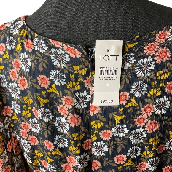 LOFT Black Midi Sundress with Long Bell Sleeves and V-Neckline - Picture 7 of 11